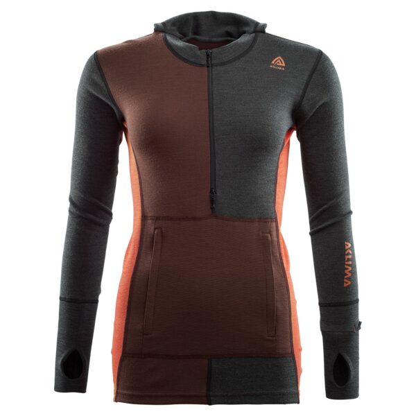 Aclima-WarmWool Hodd Genser Dame Brun-Oransje-104078-Sporten Bagn-6