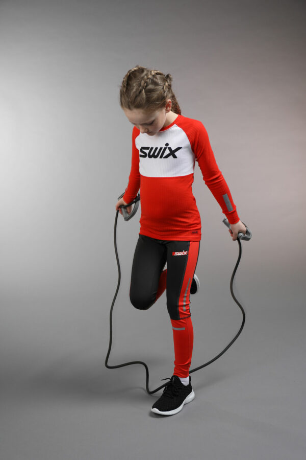 Swix-Carbon Tights Junior SortRød-32262-Sporten Bagn-3