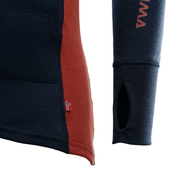 Aclima-WarmWool Hood Genser Herre Blå-Oransje-101727-Sporten Bagn-3